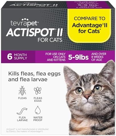 Средство от блох Actispot II для кошек весом 2,3-4,1 кг | 6 доз | Эффективная защита TevraPet