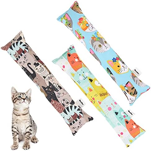 BINGPET Pack of 6 Catnip Toys for Cats,Catnip Filled Cartoon Interactive Cat Toy,Durable Kitten Chew Bite Supplies Boredom Relief Cat Pillow Kicker Toys,Cat Teething Chew Toy for Indoor Cats Bingpet