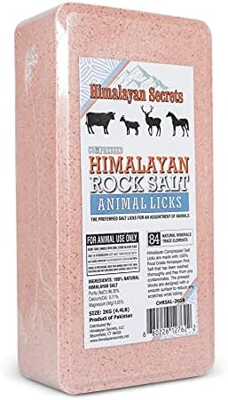 Сжатый кирпич из гималайской соли для животных, 2 кг, с держателем Himalayan Secrets