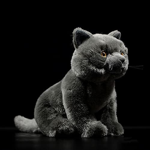 ZHONGXIN MADE British Short Cat Stuffed Animal - 11 inch Plush Toy Grey Cat, Soft Toy Cat for Kids (British Short Cat 1) ZHONGXIN MADE