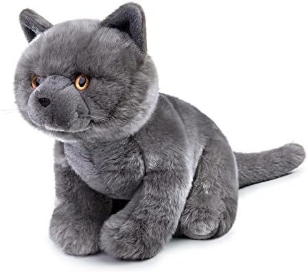 ZHONGXIN MADE British Short Cat Stuffed Animal - 11 inch Plush Toy Grey Cat, Soft Toy Cat for Kids (British Short Cat 1) Zhongxin Made