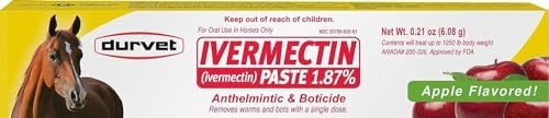 Антигельминтик Ivermectin в пасте - доза 6.08 г, концентрация 1.87%, со вкусом яблока Durvet