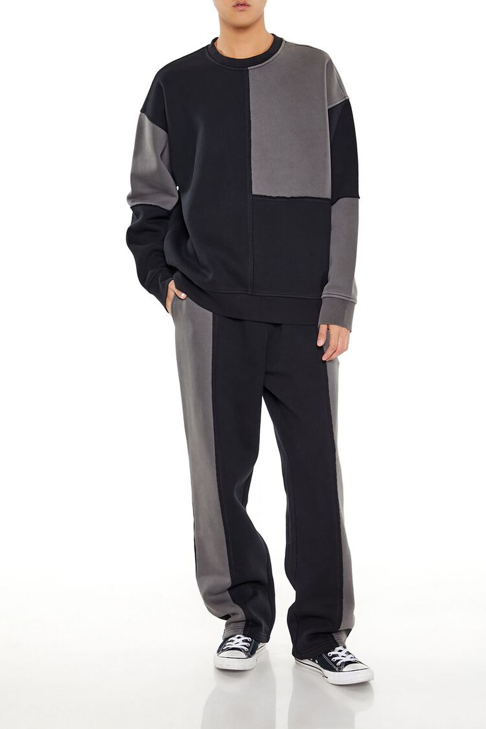 Fleece Colorblock Sweatpants FOREVER21