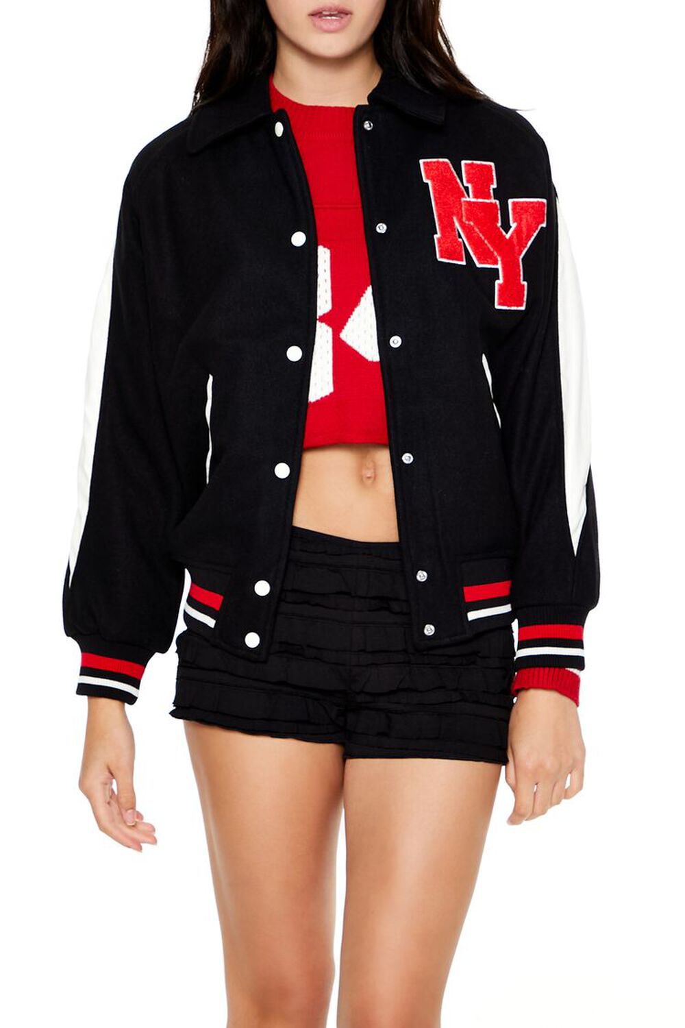 Женский Бомбер FOREVER21 Ny Varsity FOREVER21