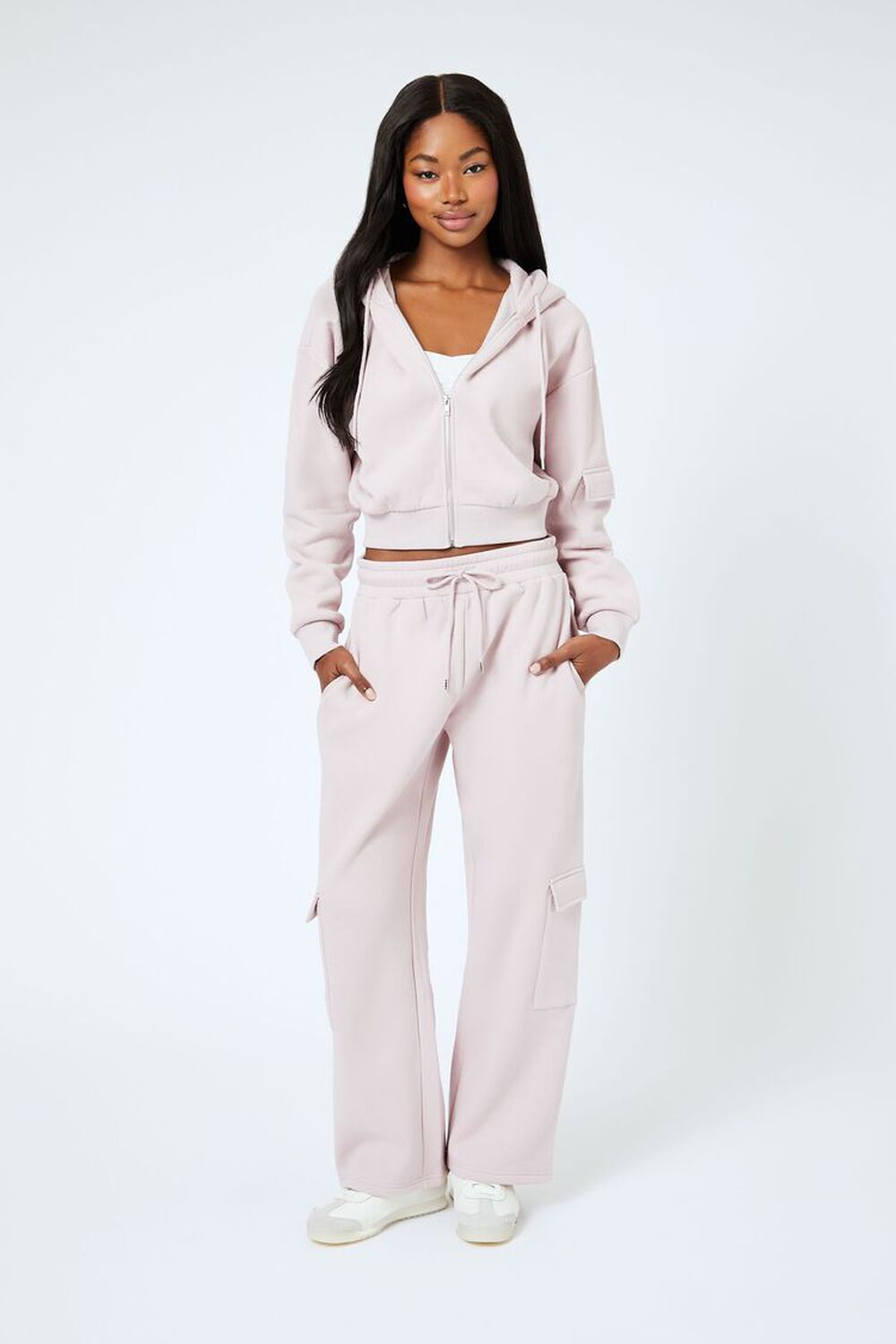 Mid-Rise Cargo Sweatpants FOREVER21