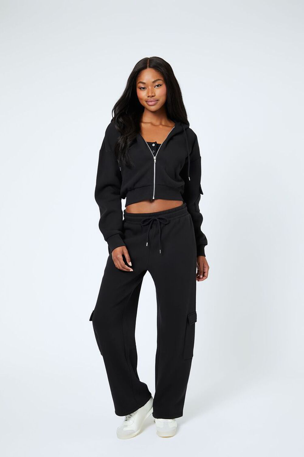 Mid-Rise Cargo Sweatpants FOREVER21