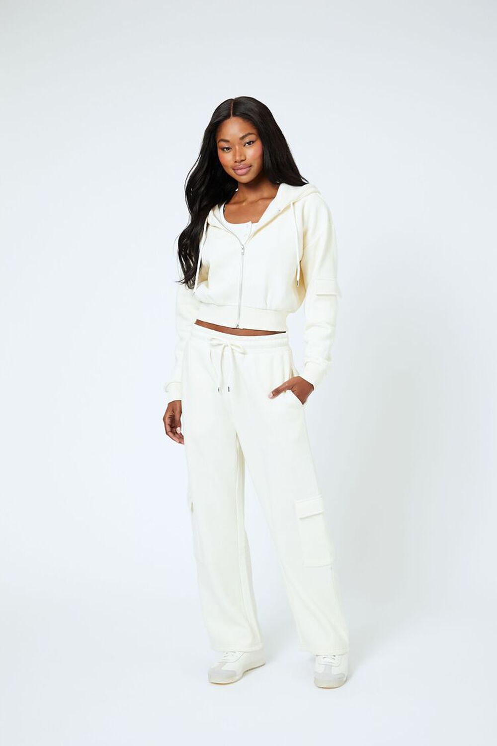 Mid-Rise Cargo Sweatpants FOREVER21