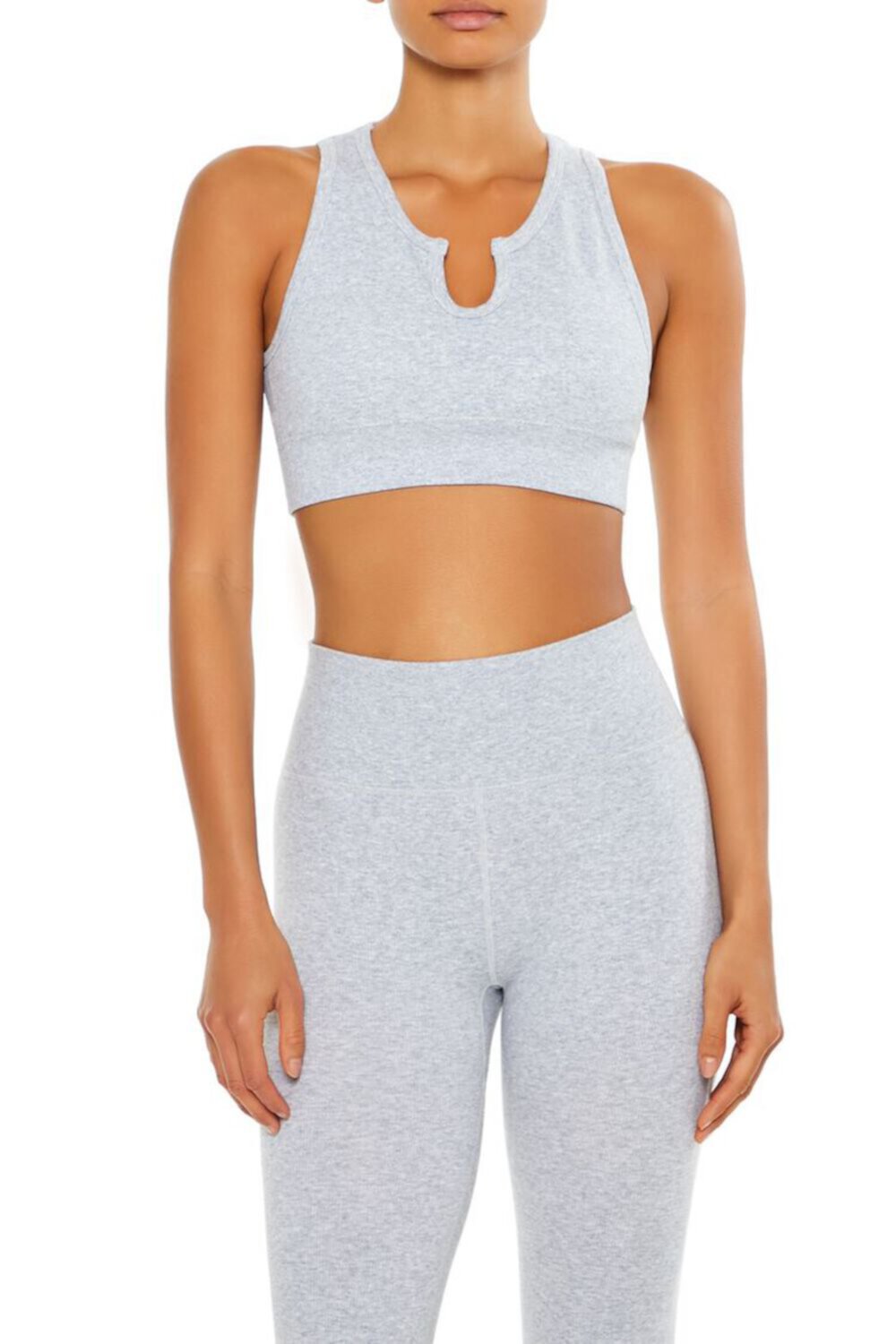 Seamless Split Neck Sports Bra FOREVER21