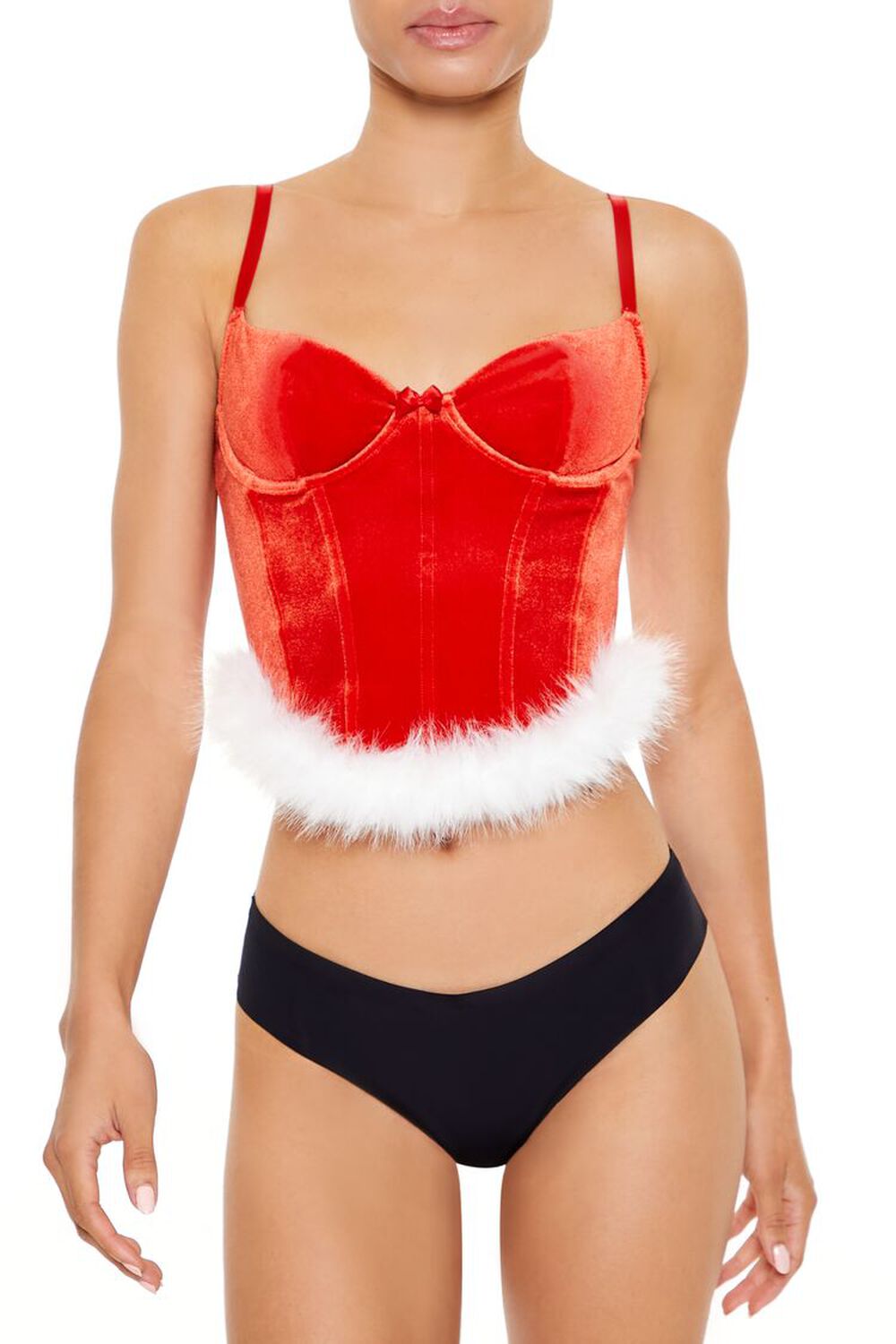 Velvet Santa Lingerie Corset Cami FOREVER21