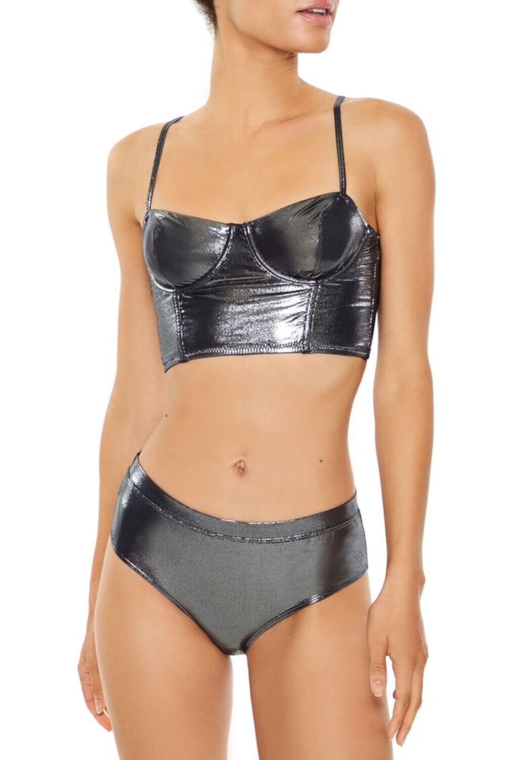 Metallic Lingerie Bustier FOREVER21