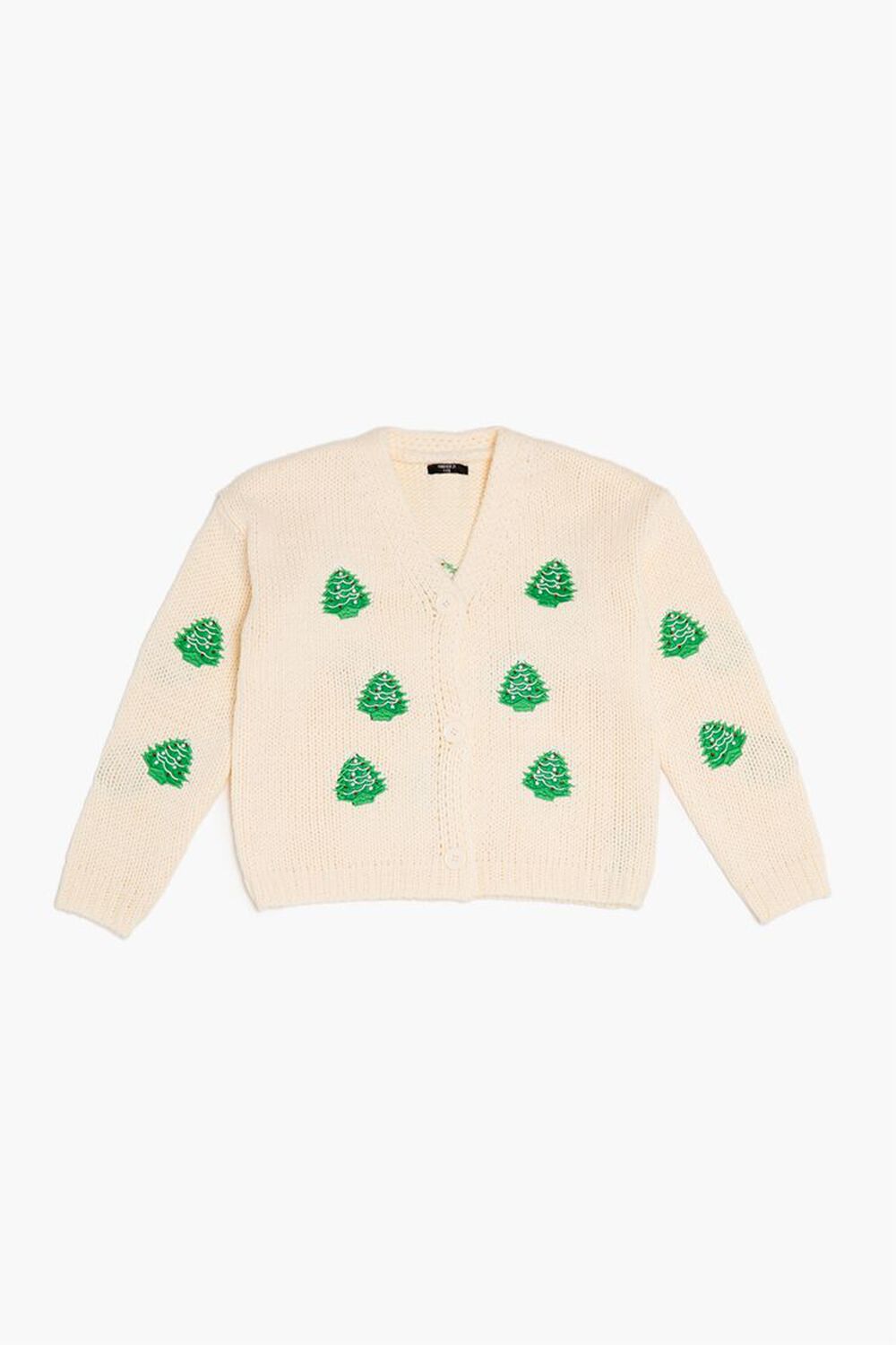 Girls Christmas Tree Cardigan Sweater (Kids) FOREVER21