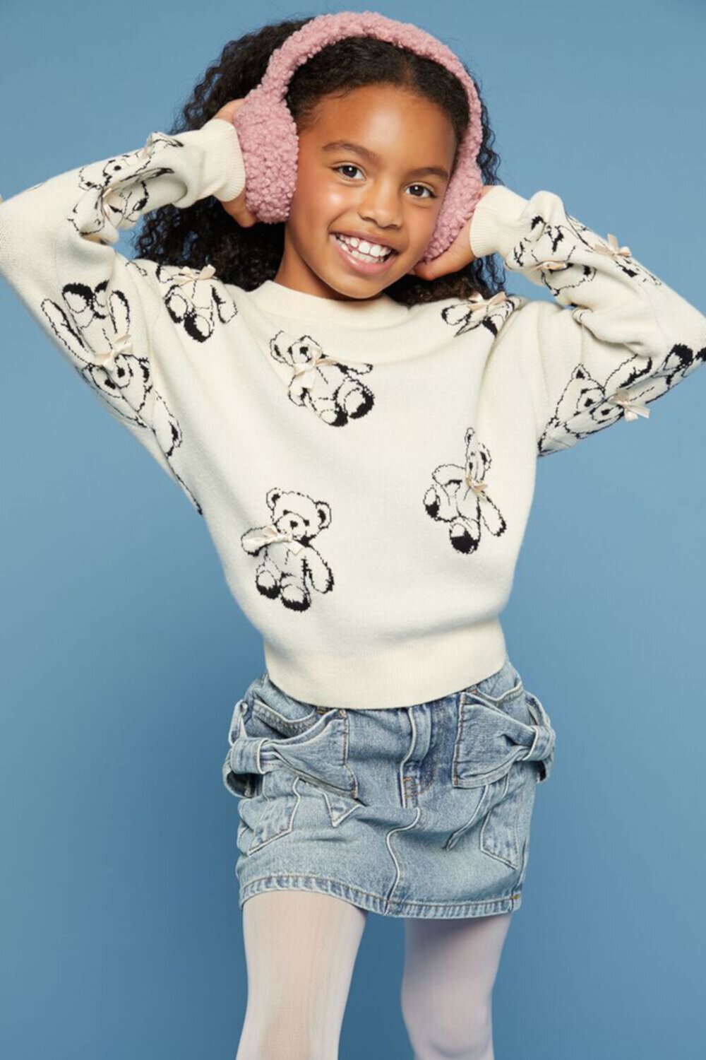 Girls Teddy Bear Sweater (Kids) FOREVER21