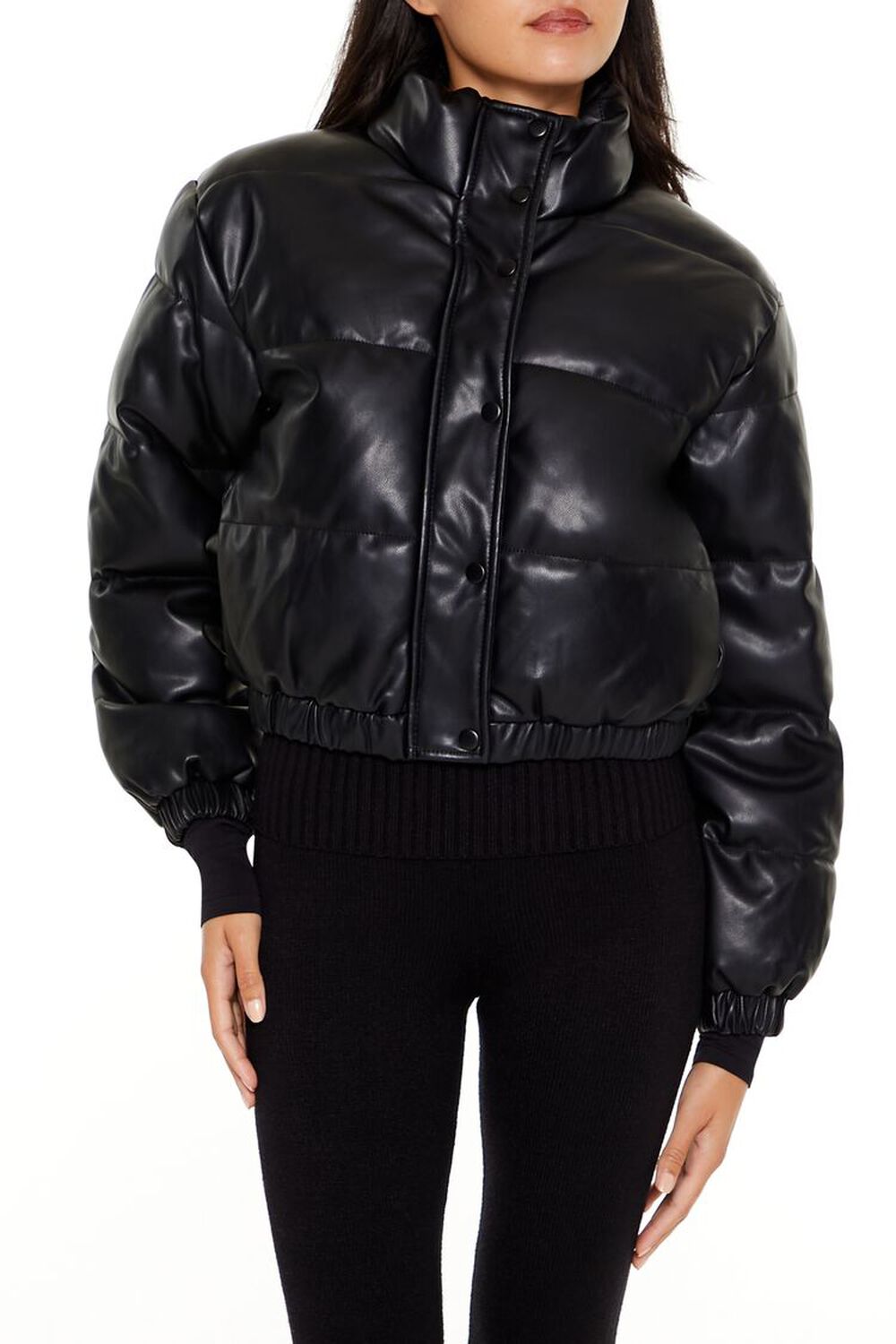 Женский Бомбер FOREVER21 Quilted Faux Leather FOREVER21