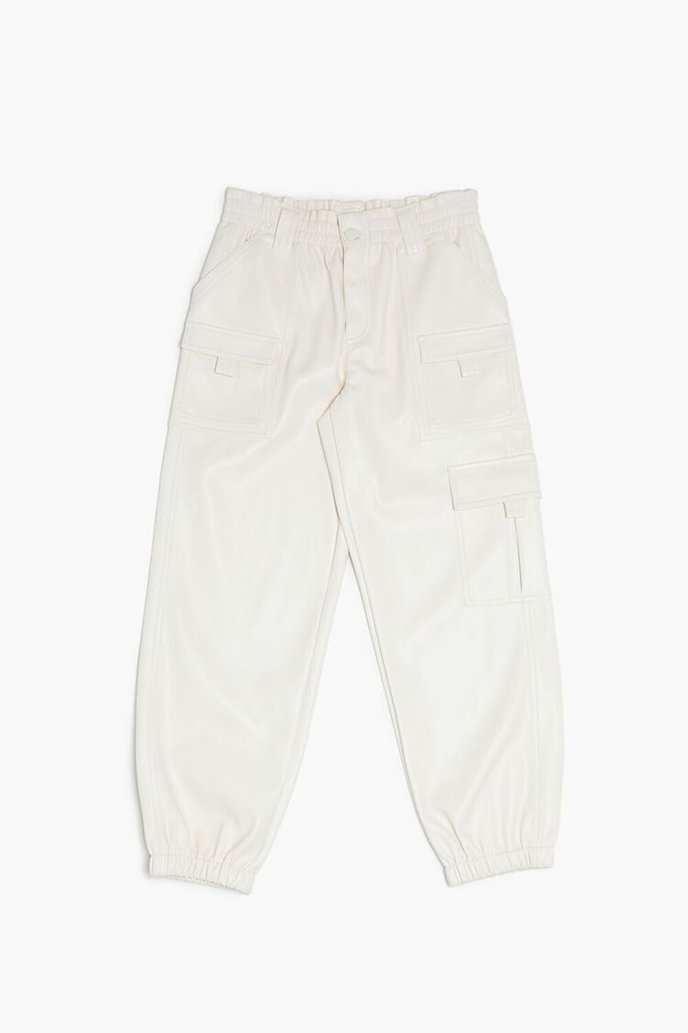 Girls Faux Leather Joggers (Kids) FOREVER21