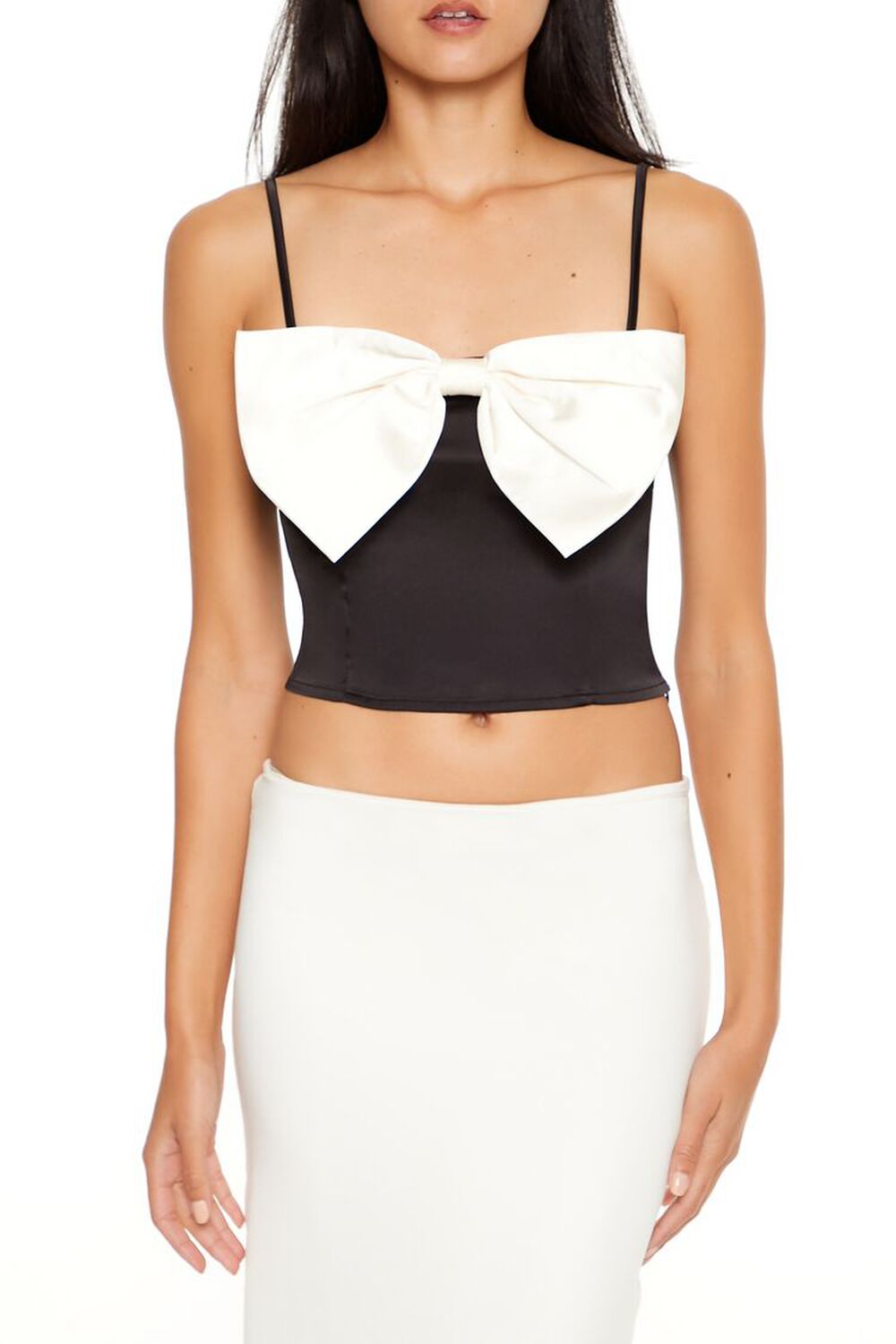 Женский Топ на бретелях FOREVER21 Contrast Bow Cropped Cami FOREVER21