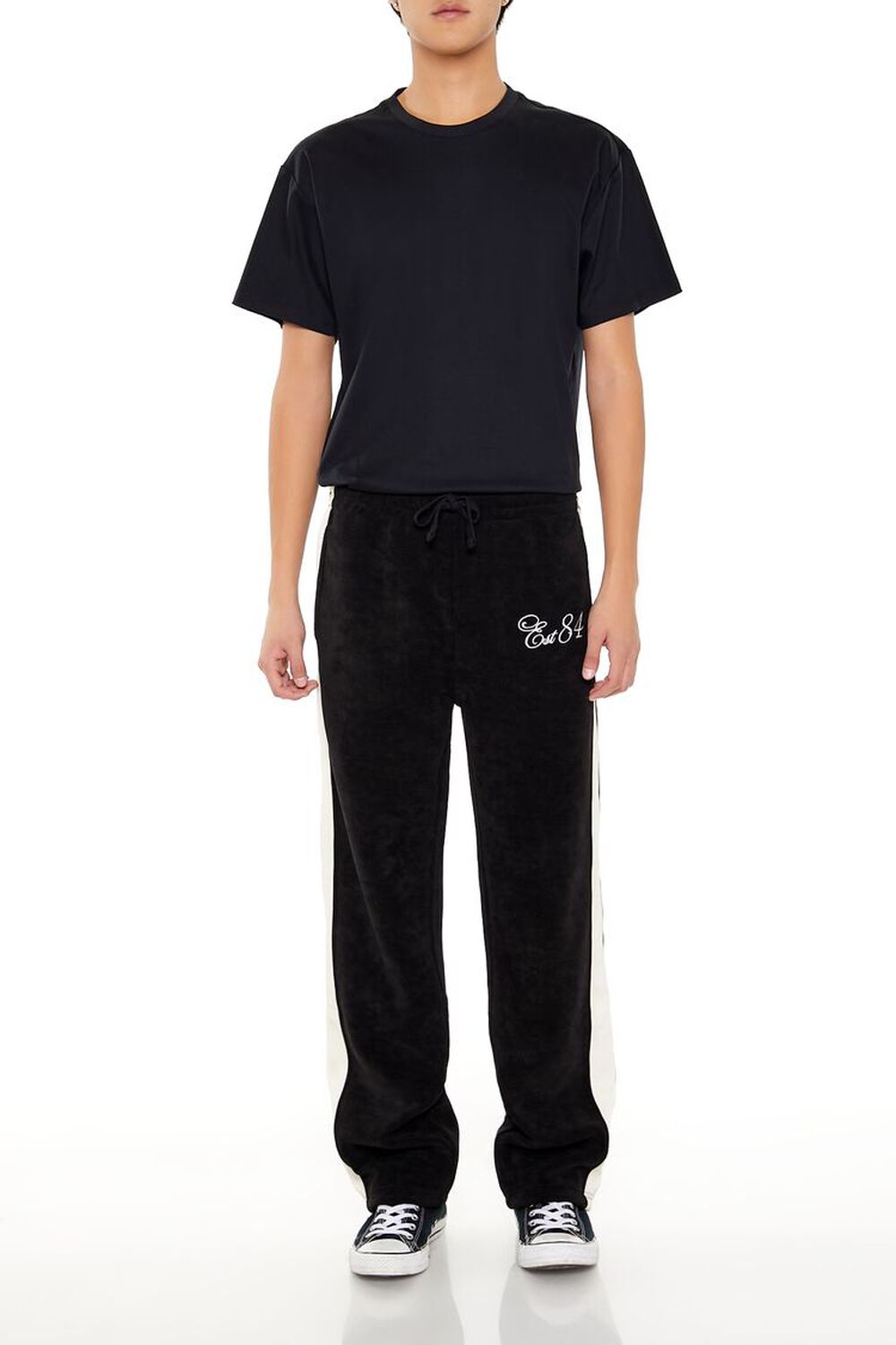 Est 84 Embroidered Sweatpants FOREVER21