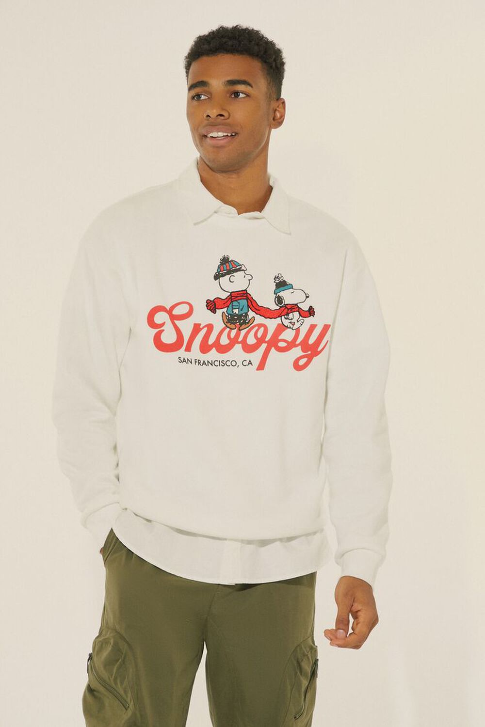 Мужская Толстовка FOREVER21 Snoopy San Francisco Patch Pullover FOREVER21