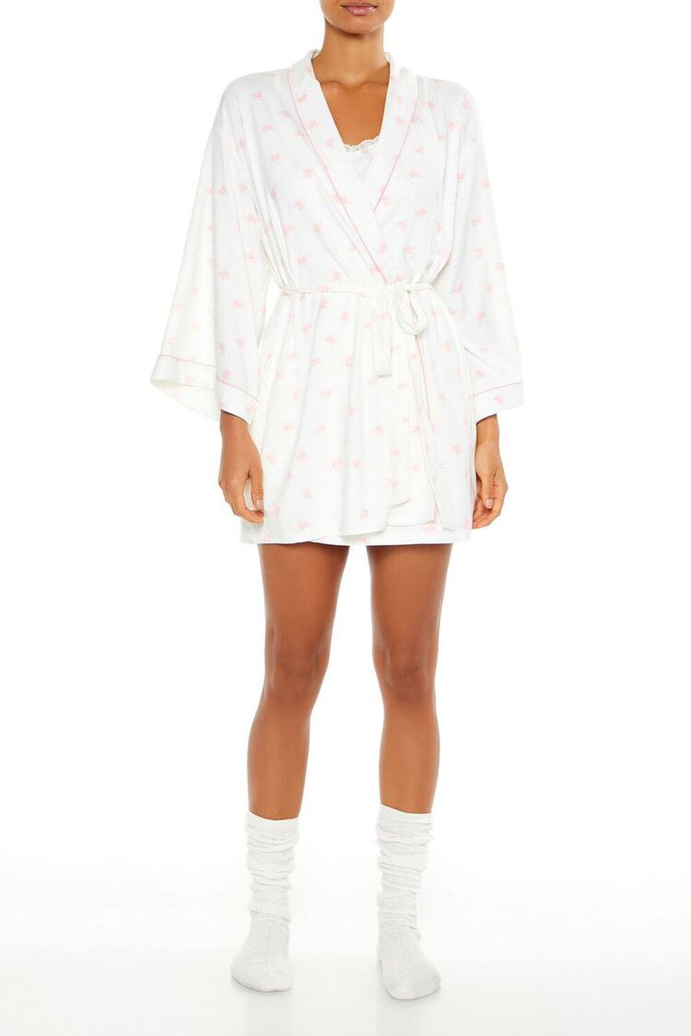 Женский Халат FOREVER21 Ice Skate Tie-Waist Robe FOREVER21