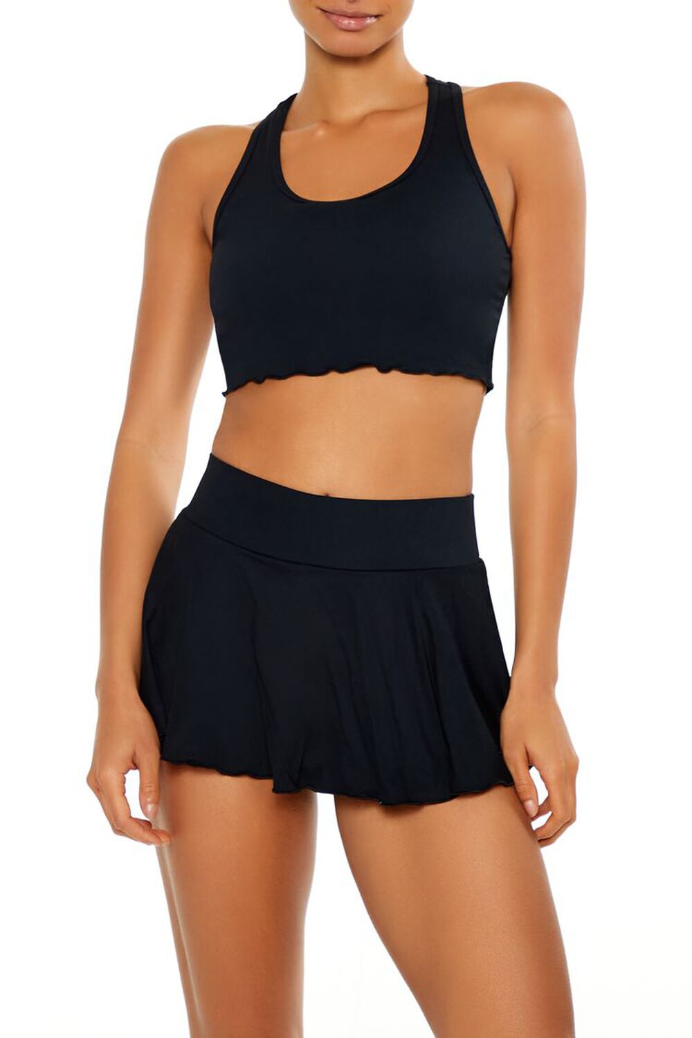 Lettuce-Edge Racerback Sports Bra FOREVER21