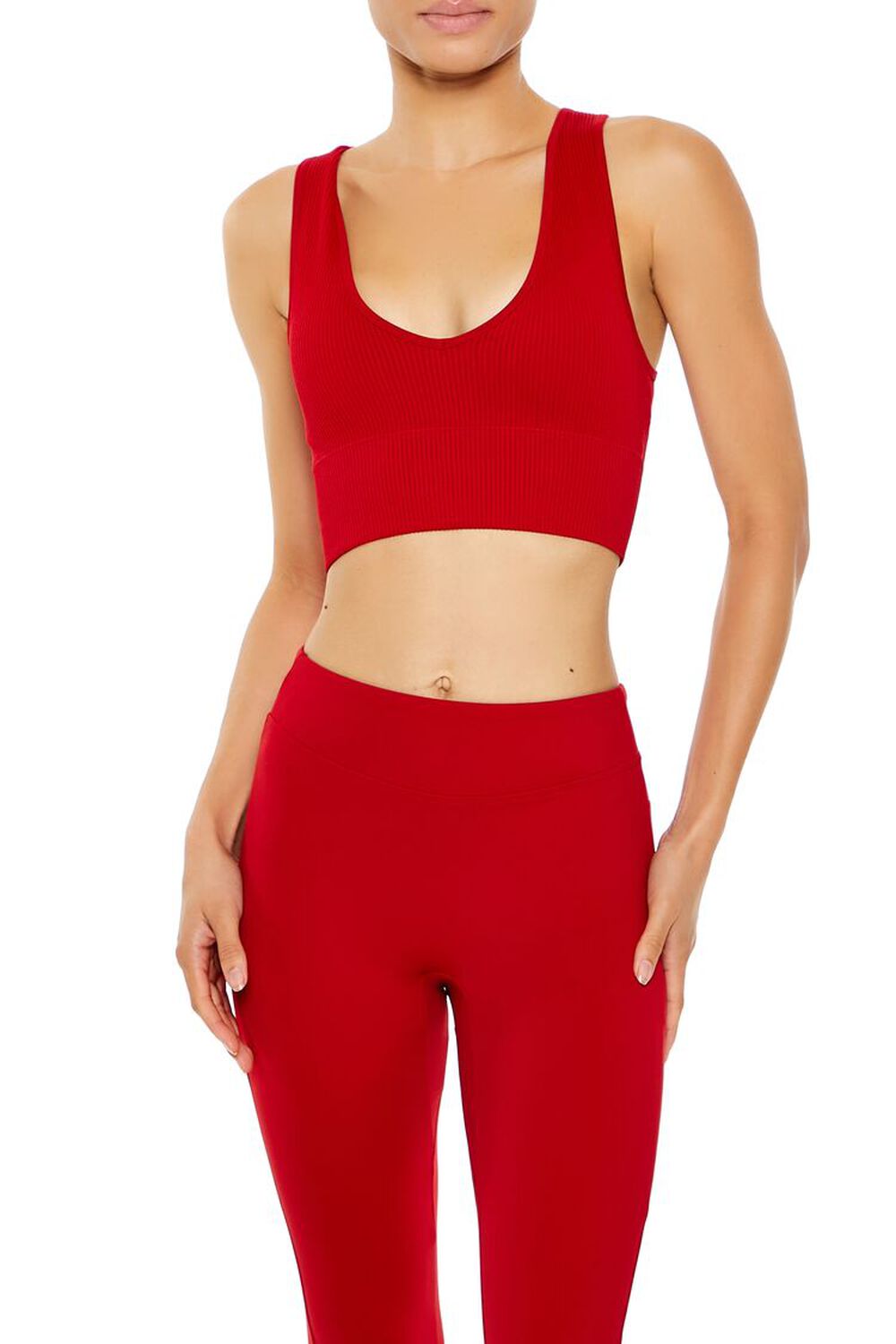 Active Seamless V-Neck Sports Bra FOREVER21