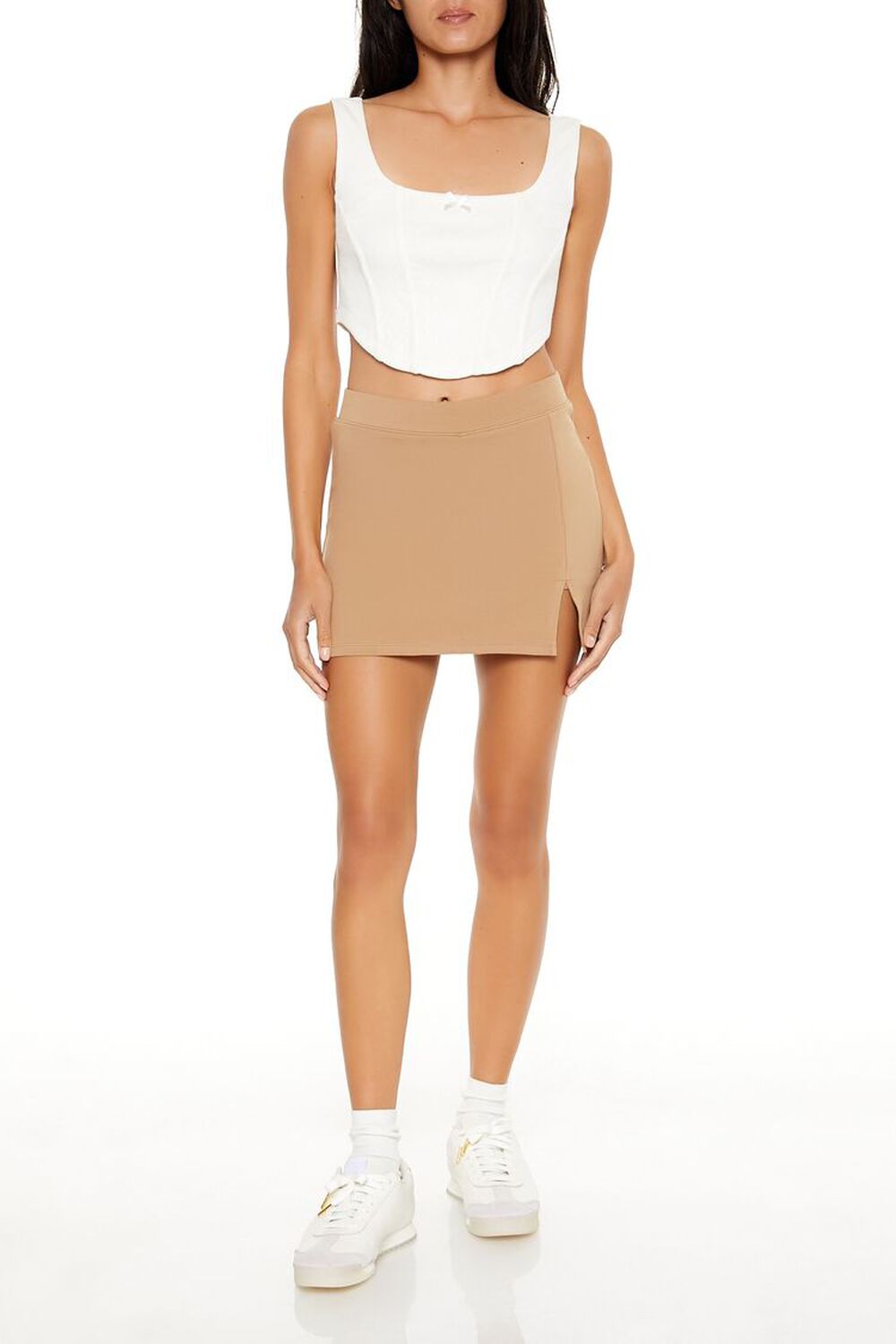 Женские Юбки-шорты FOREVER21 Vented Mini Skort FOREVER21