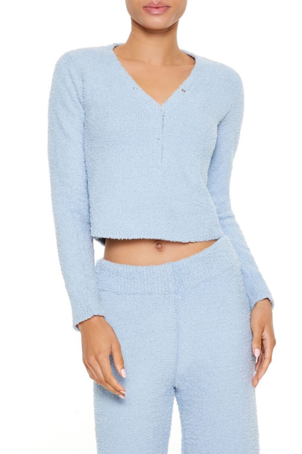 Plush Cropped Pajama Top FOREVER21