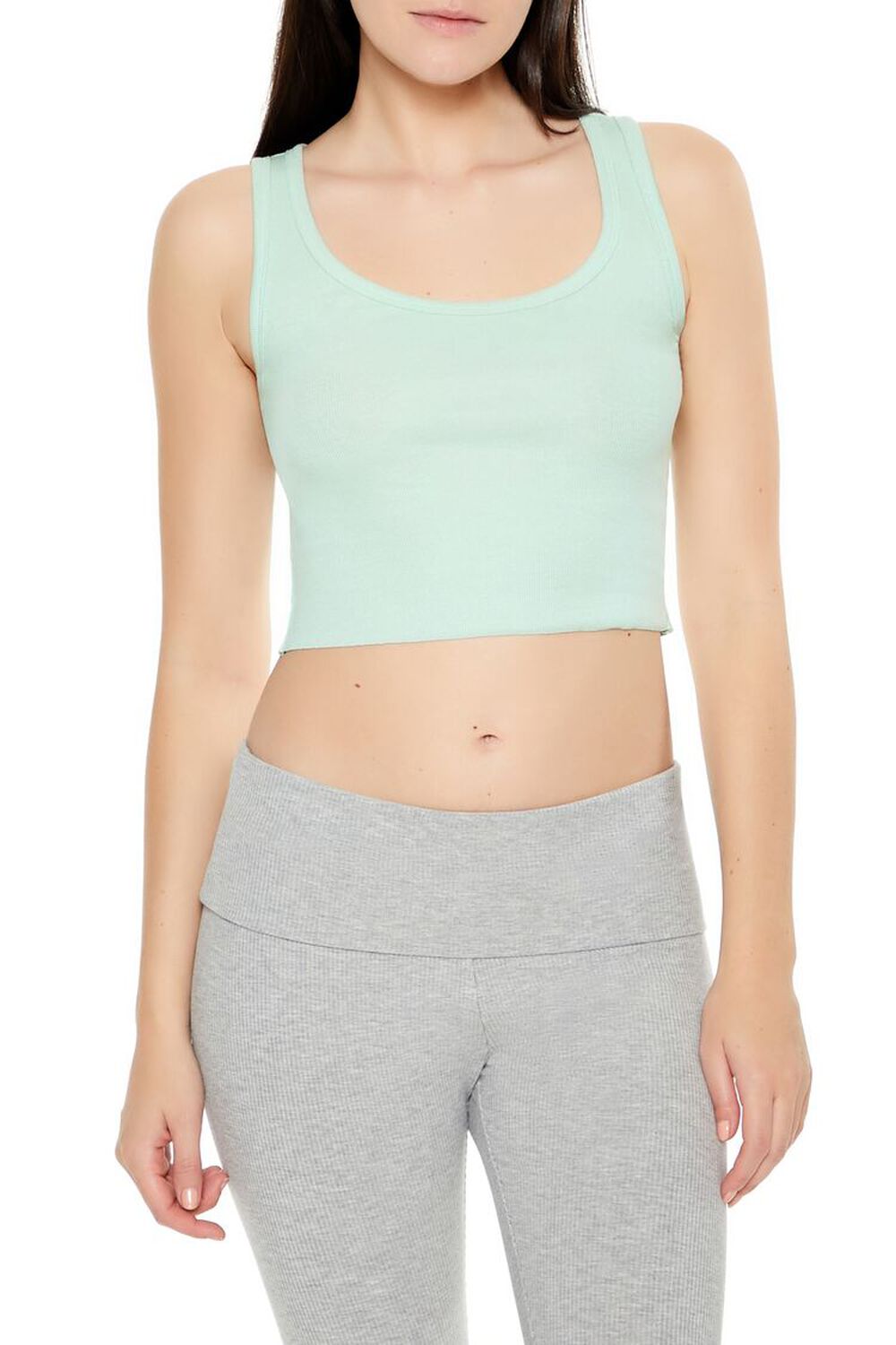 Женская Майка FOREVER21 Cotton-Blend Cropped FOREVER21