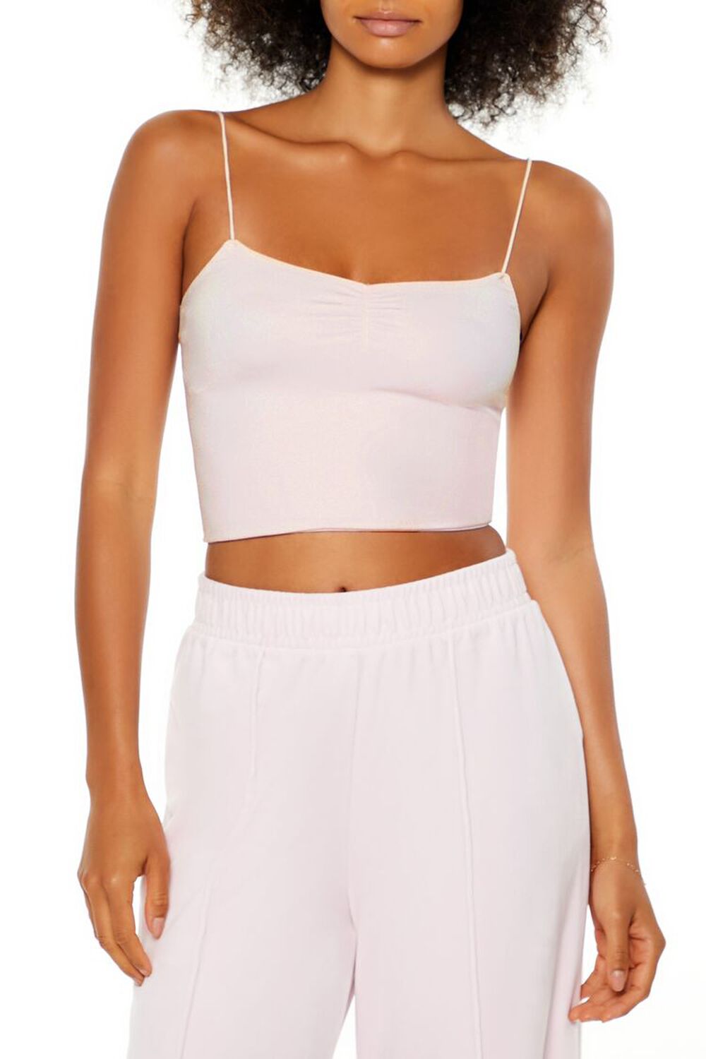 Женский Топ на бретелях FOREVER21 Seamless Ruched Cropped Cami FOREVER21