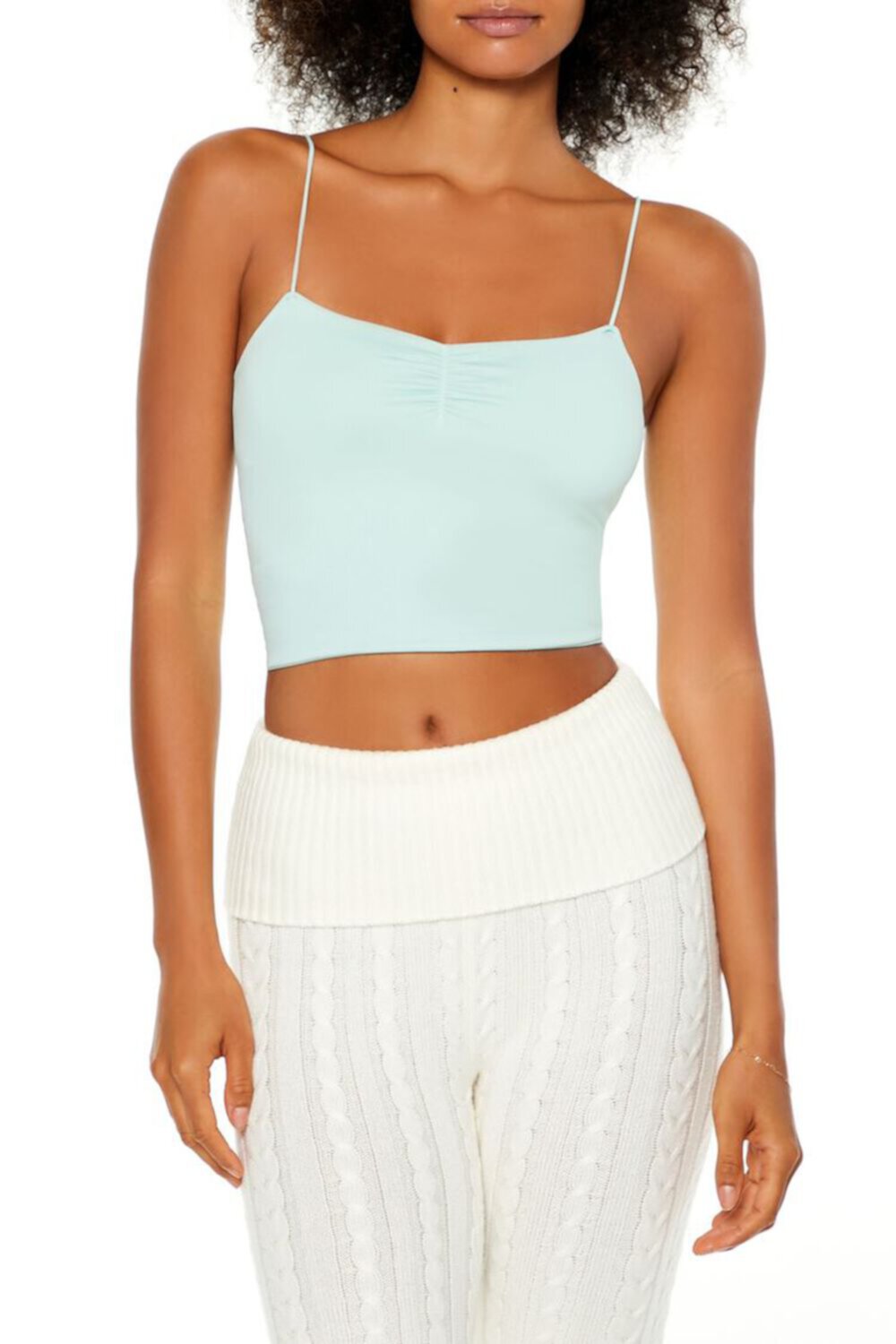 Женский Топ на бретелях FOREVER21 Seamless Ruched Cropped Cami FOREVER21