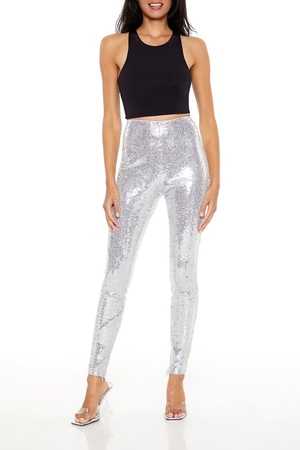 Женские Леггинсы FOREVER21 Sequin High-Rise FOREVER21