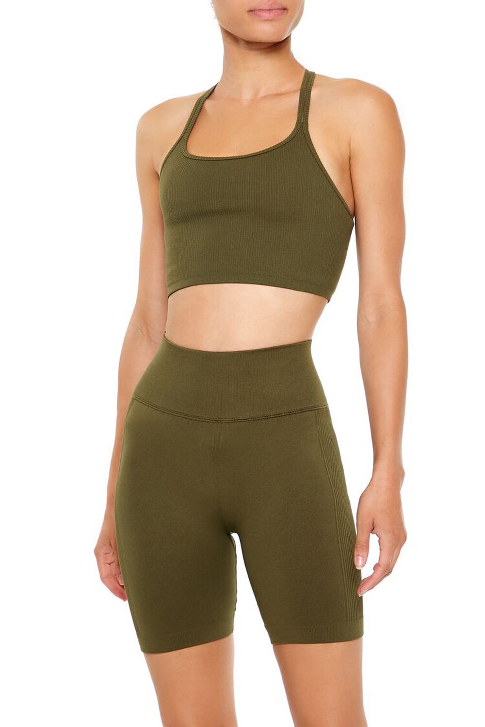 Seamless Strappy Sports Bra FOREVER21