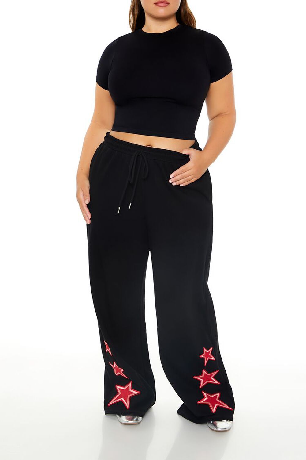 Женские Спортивные брюки FOREVER21 Plus Size Star Patch FOREVER21