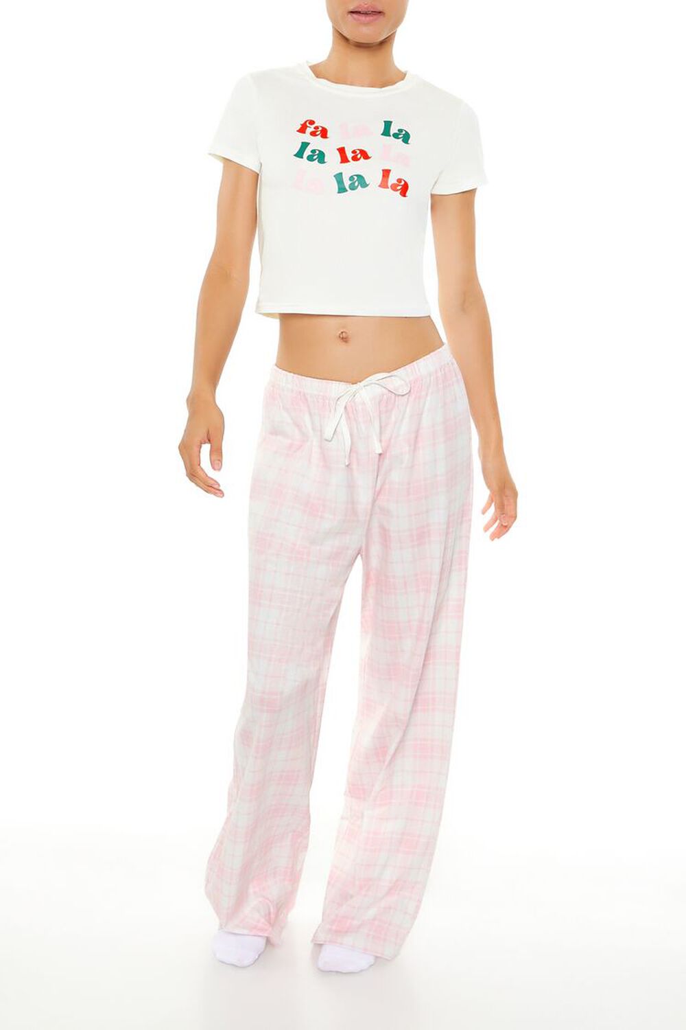 Fa La La Tee & Pants Pajama Set FOREVER21