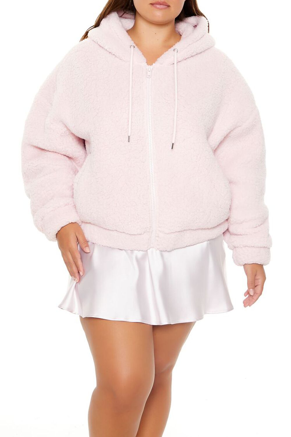 Женское Худи FOREVER21 Plus Size Faux Shearling Zip-Up FOREVER21