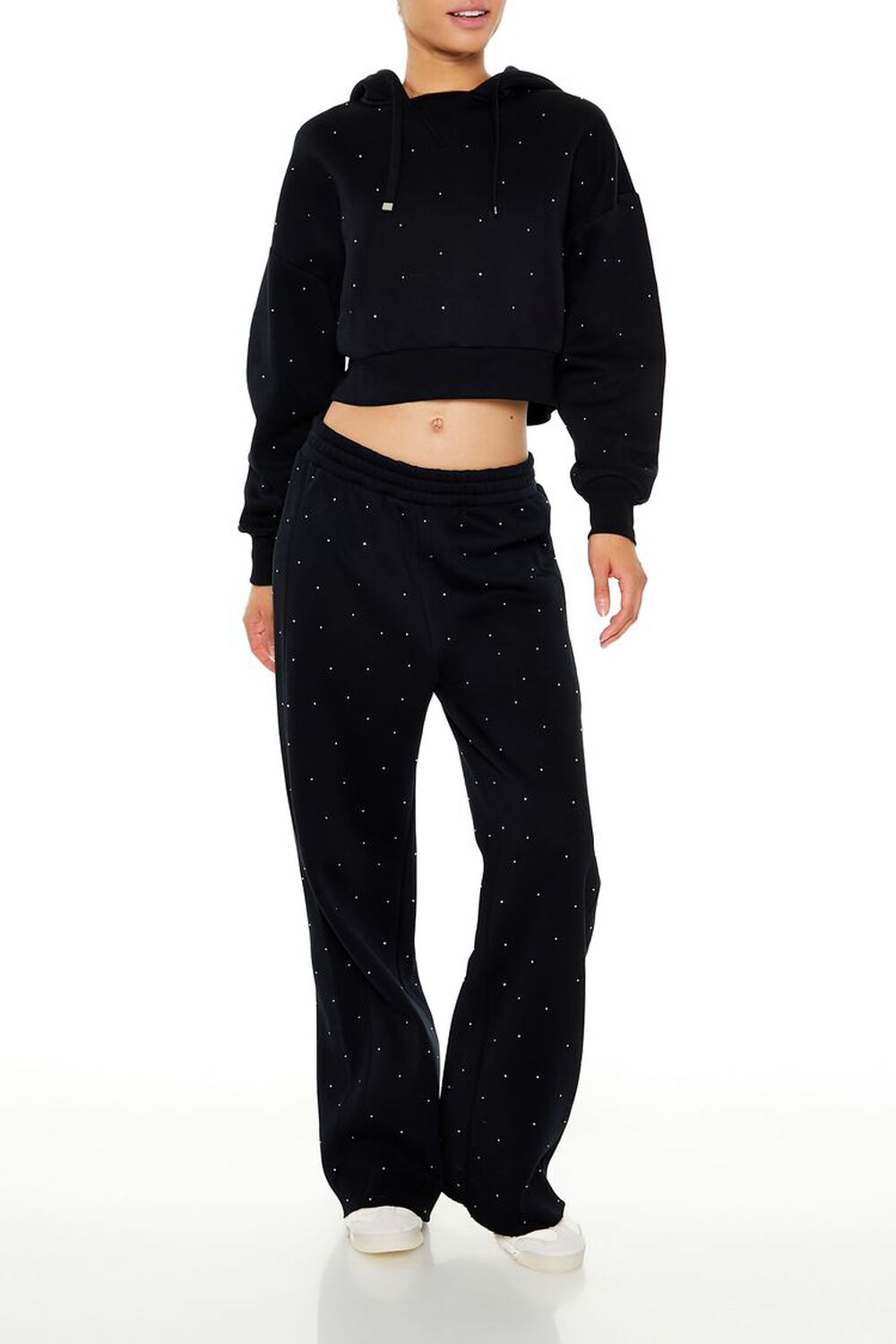 Active Fleece Rhinestone Sweatpants FOREVER21