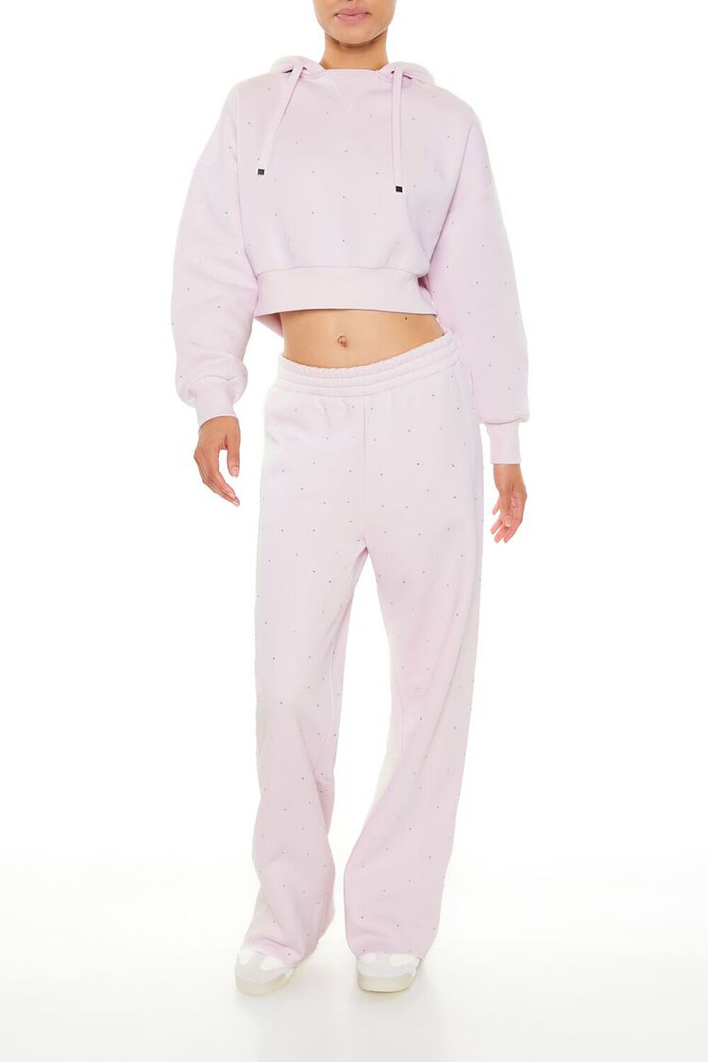 Active Fleece Rhinestone Sweatpants FOREVER21