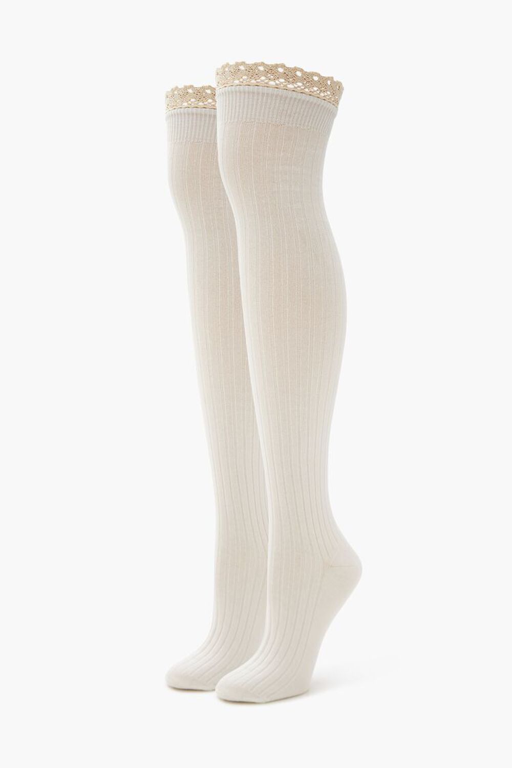 Crochet Lace Over-The-Knee Socks FOREVER21