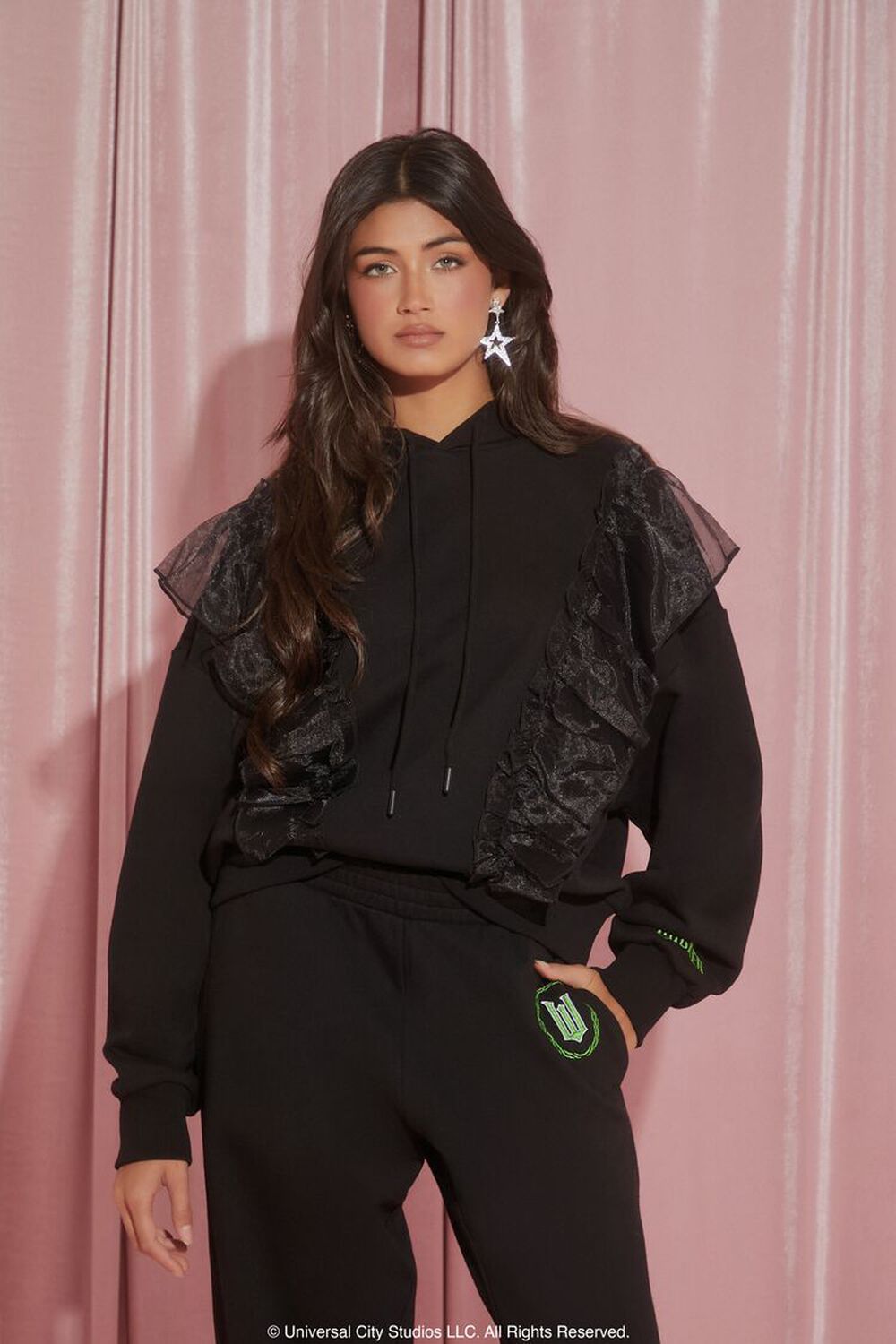 Wicked Witch Ruffle Hoodie FOREVER21