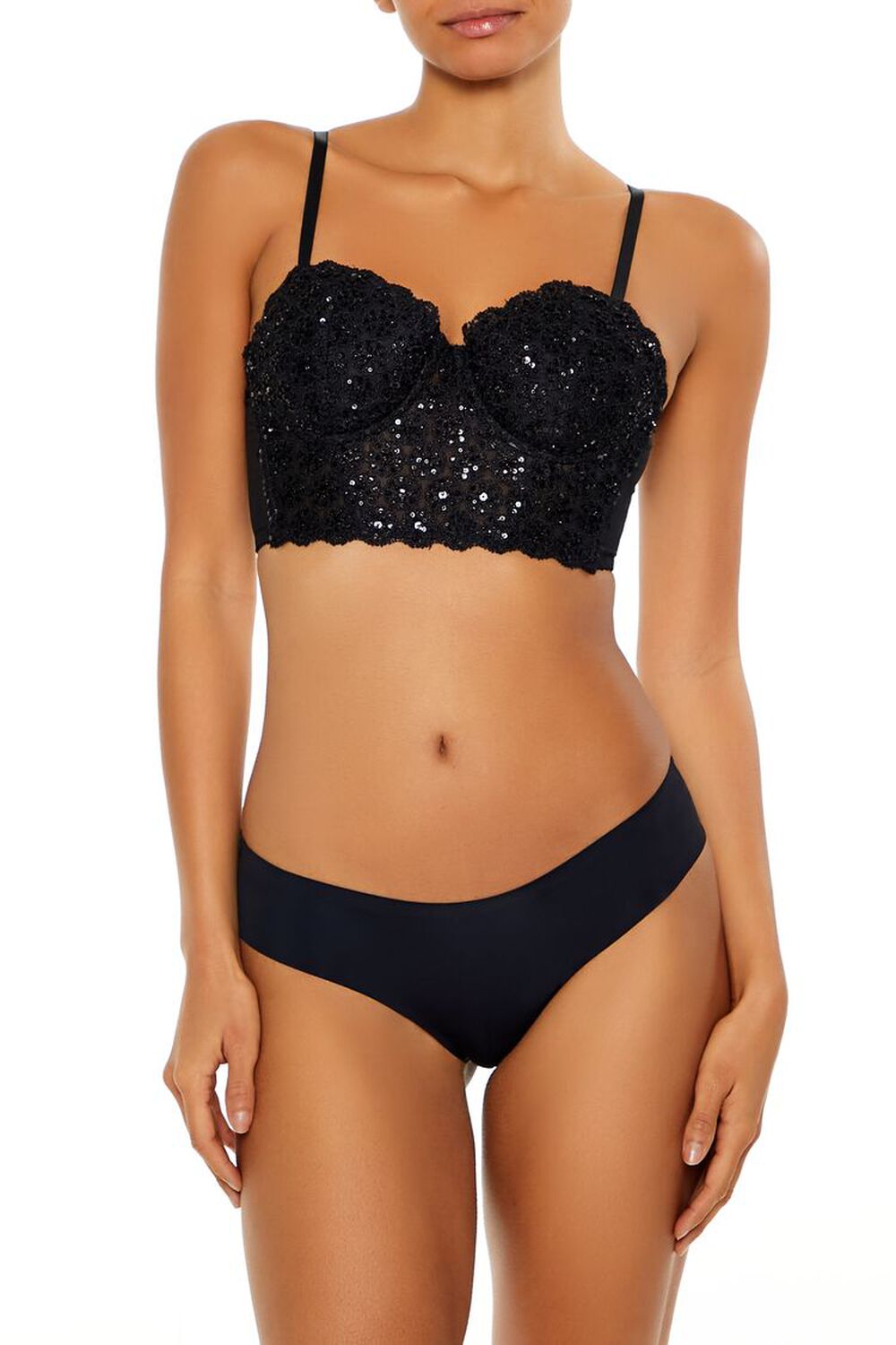 Женский Топ на бретелях FOREVER21 Sequin Lingerie Cropped Cami FOREVER21