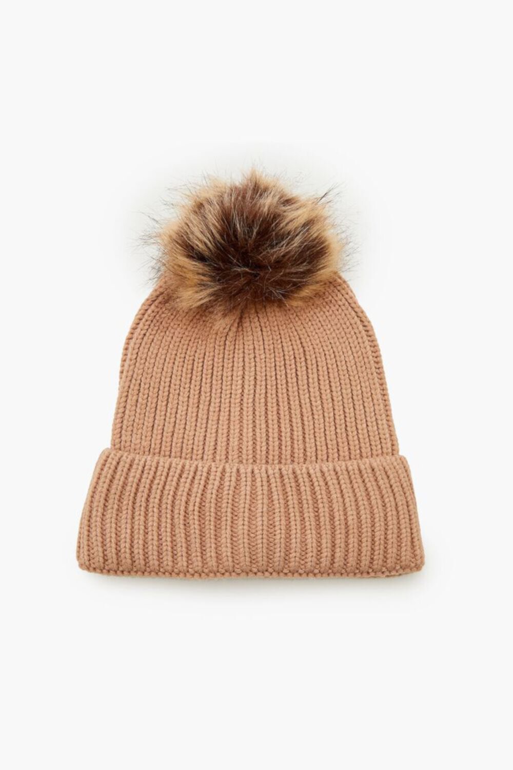 Faux Fur Pom Pom Beanie FOREVER21