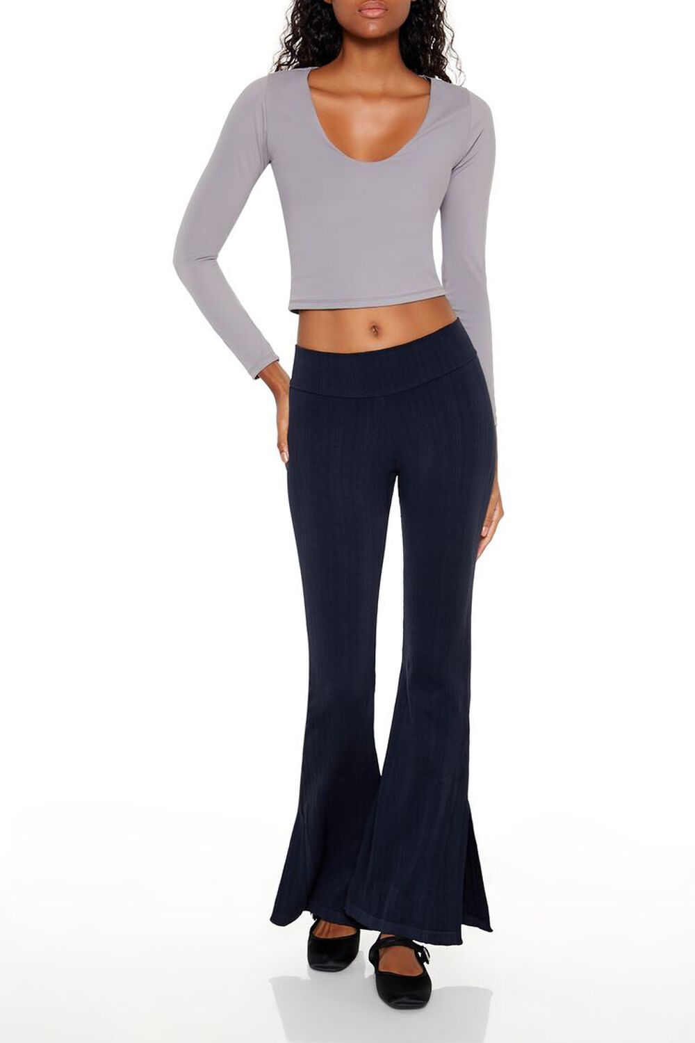 Seamless High-Rise Flare Pants FOREVER21