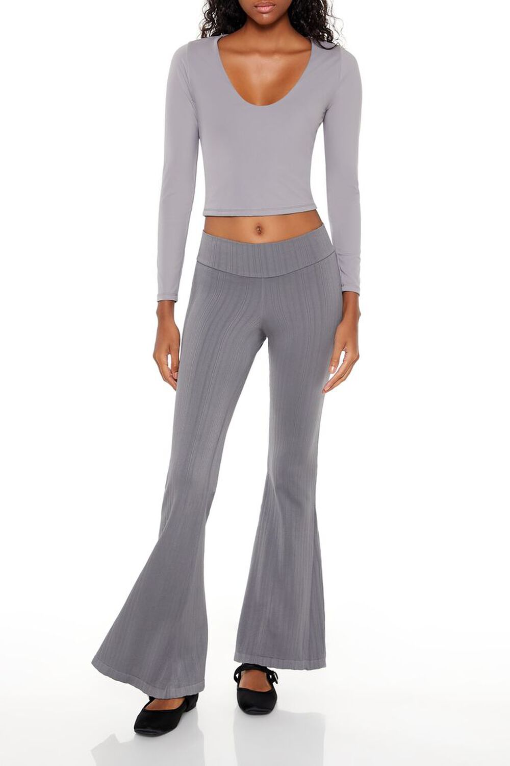 Seamless High-Rise Flare Pants FOREVER21