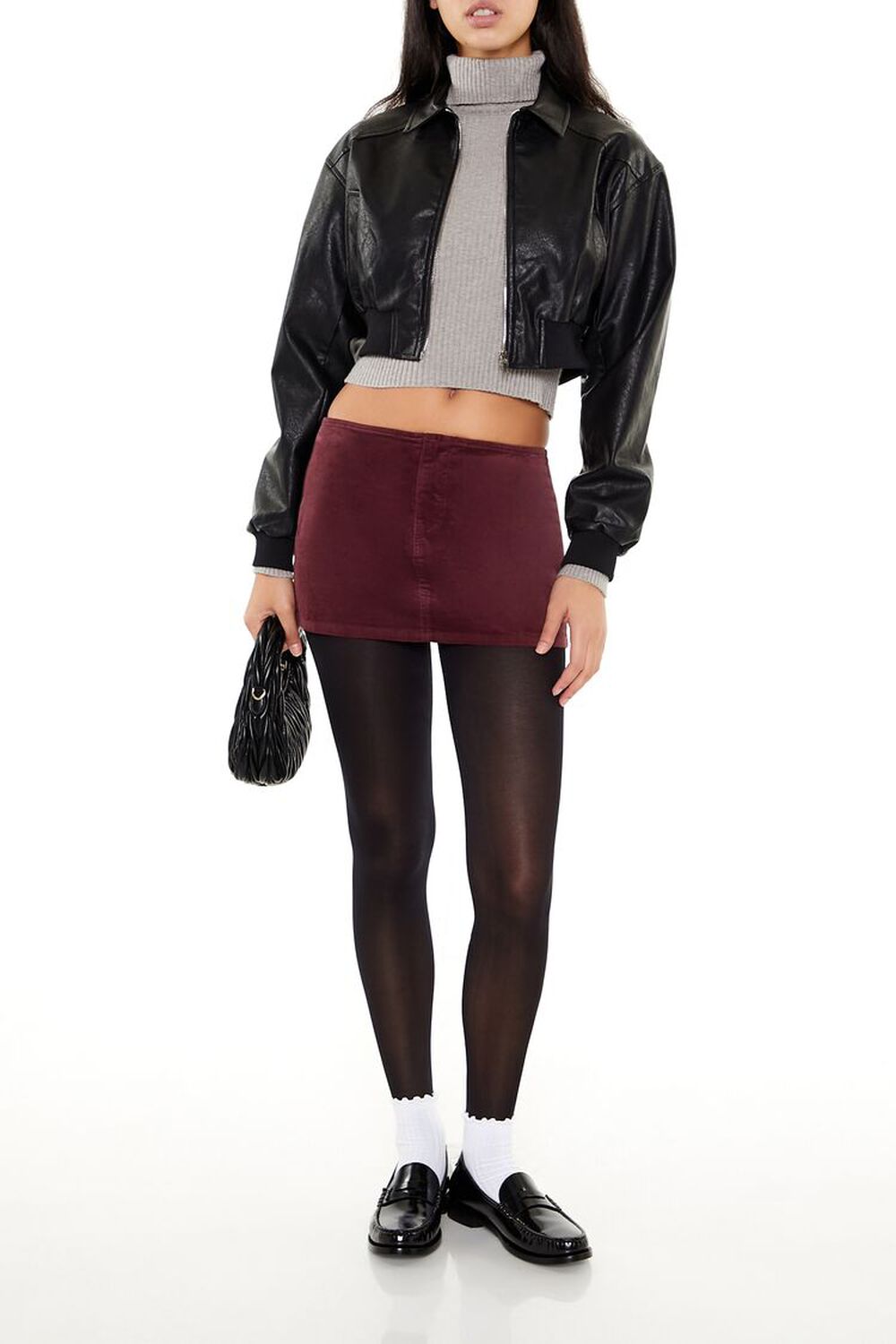 Женская Юбка мини FOREVER21 Velvet Mini Skirt FOREVER21