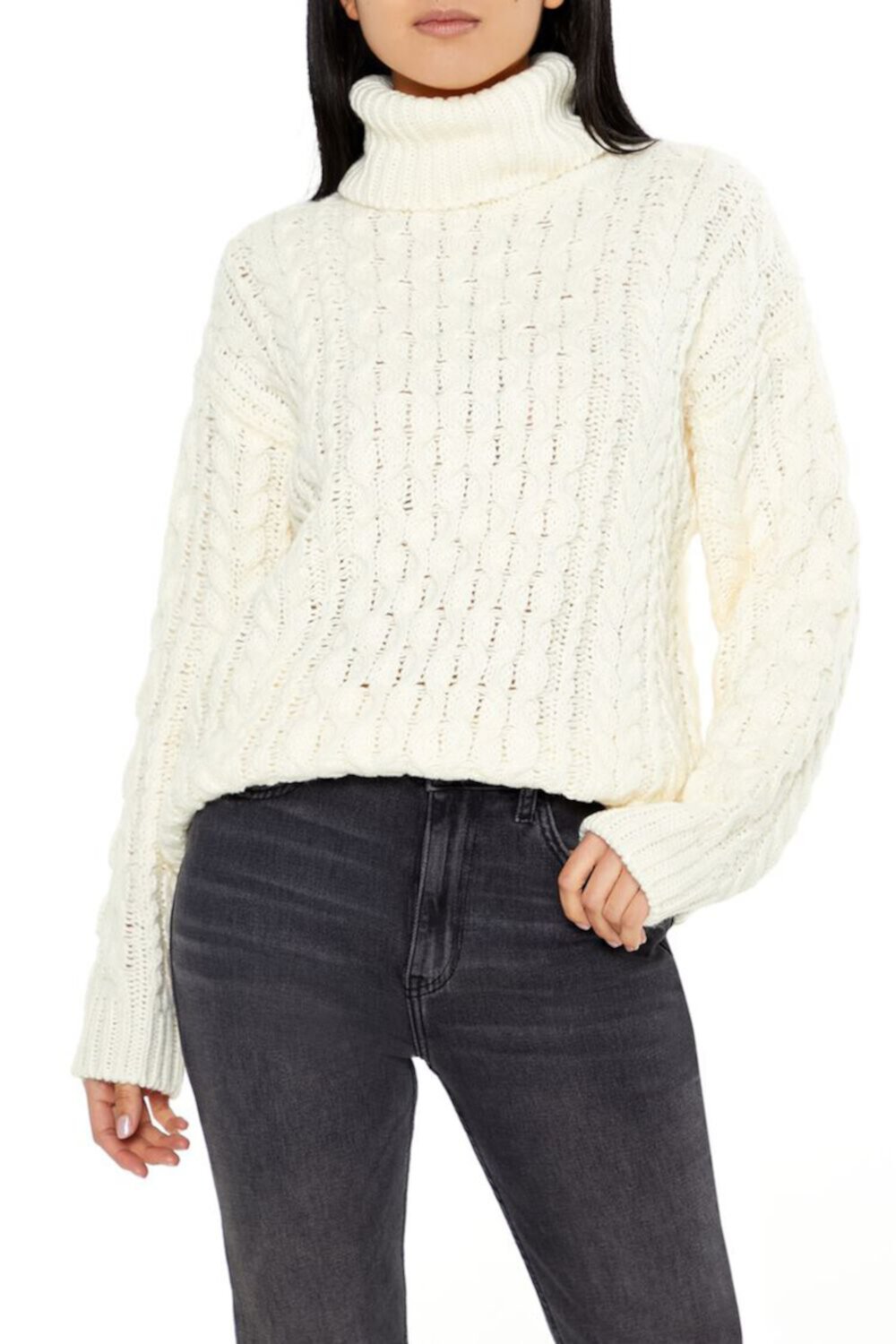 Женская Водолазка FOREVER21 Cable Knit Turtleneck Sweater FOREVER21