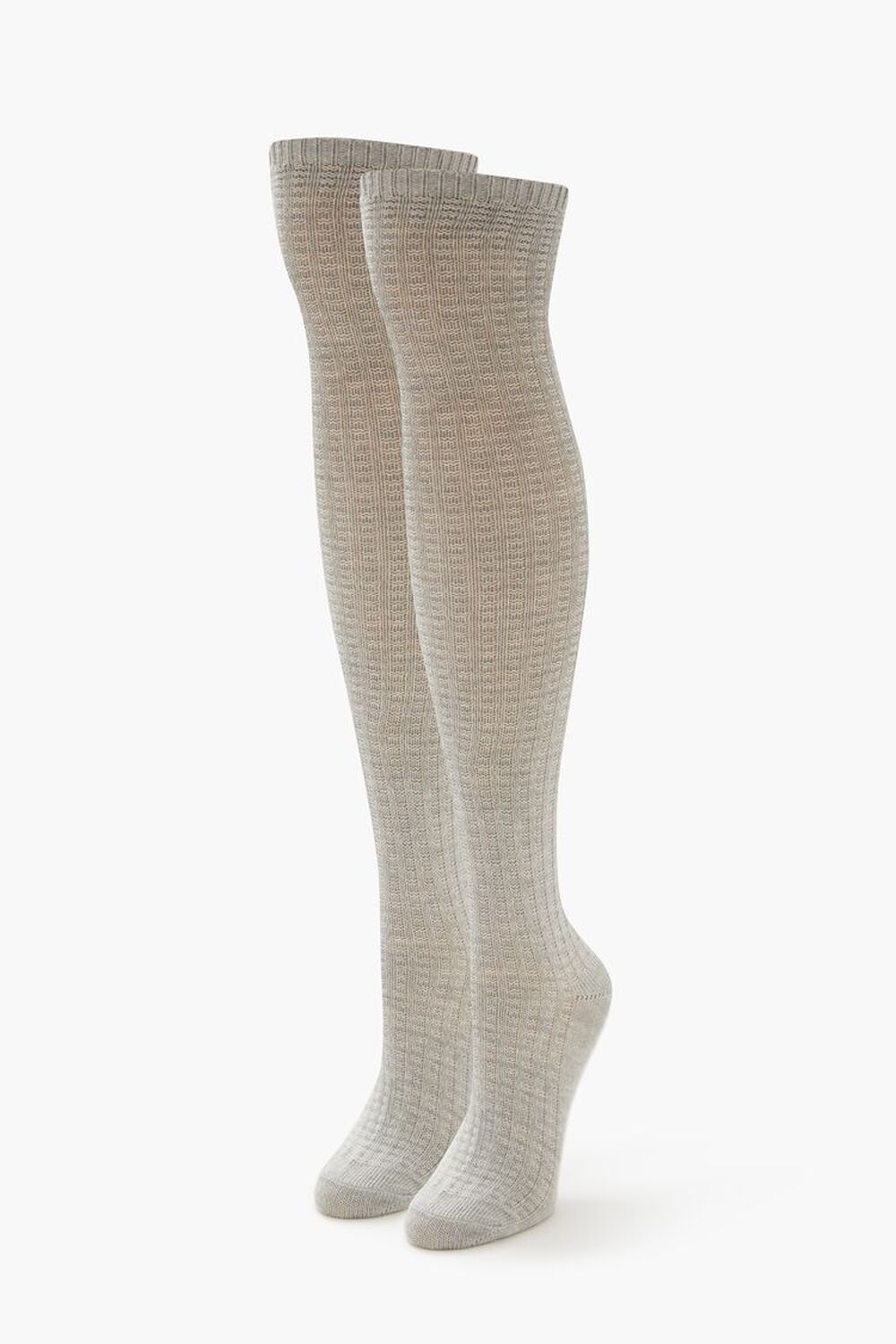 Over-The-Knee Waffle Knit Socks FOREVER21