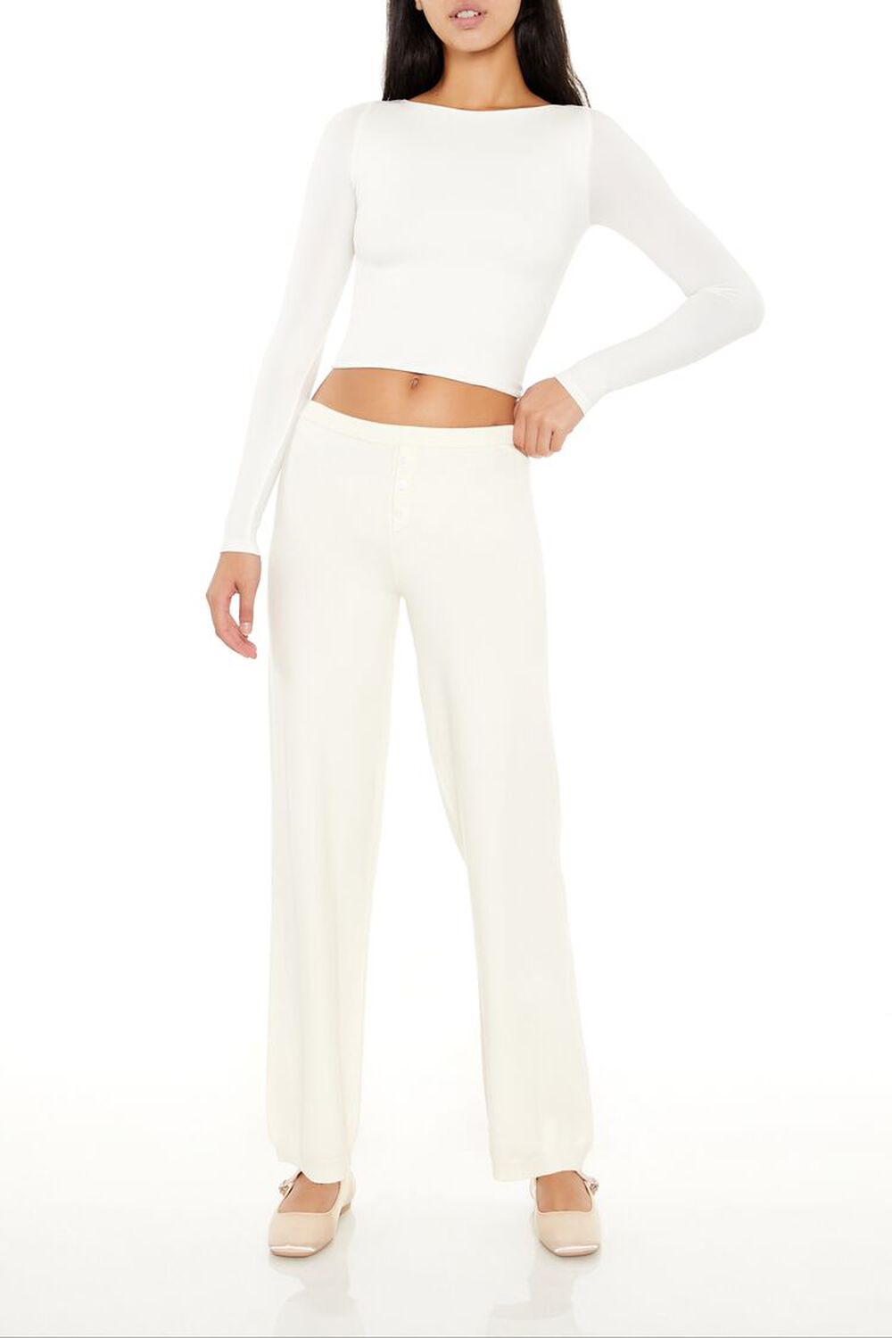 Sweater-Knit Straight-Leg Pants FOREVER21