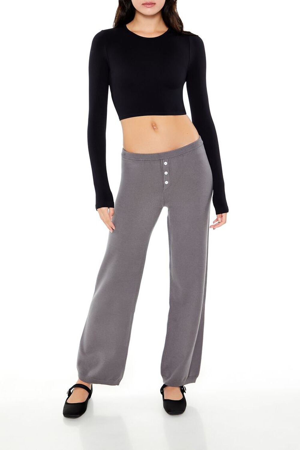 Sweater-Knit Straight-Leg Pants FOREVER21