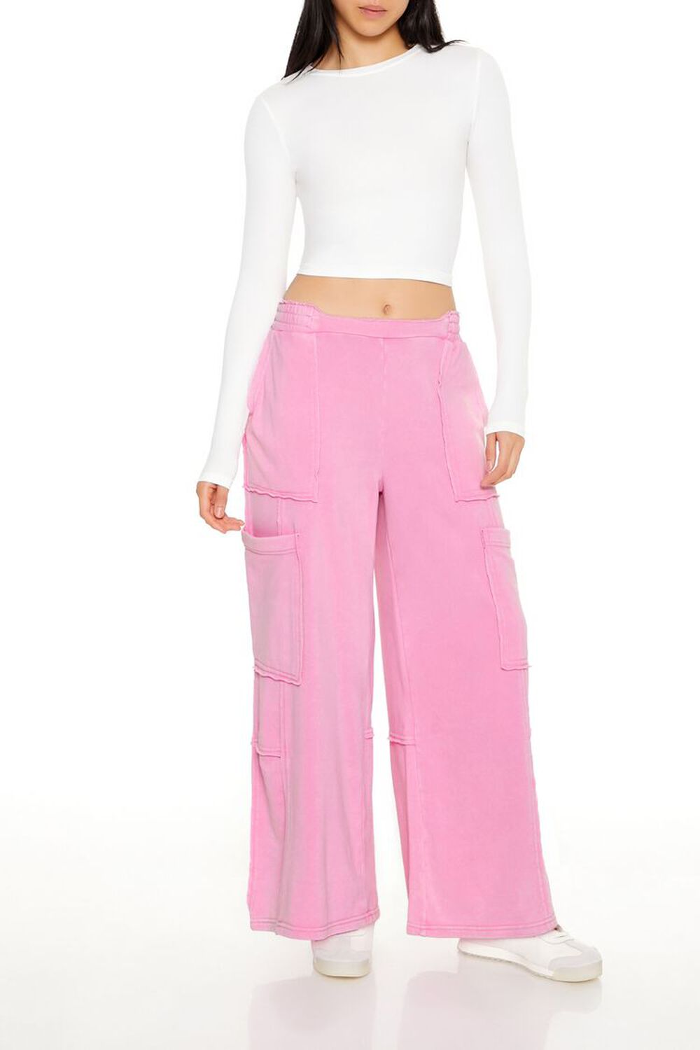 French Terry Wide-Leg Pants FOREVER21