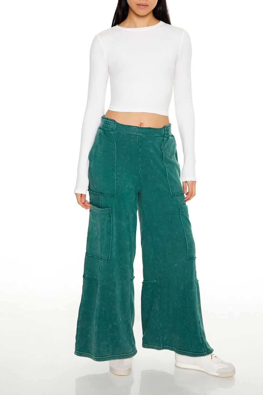 French Terry Wide-Leg Pants FOREVER21