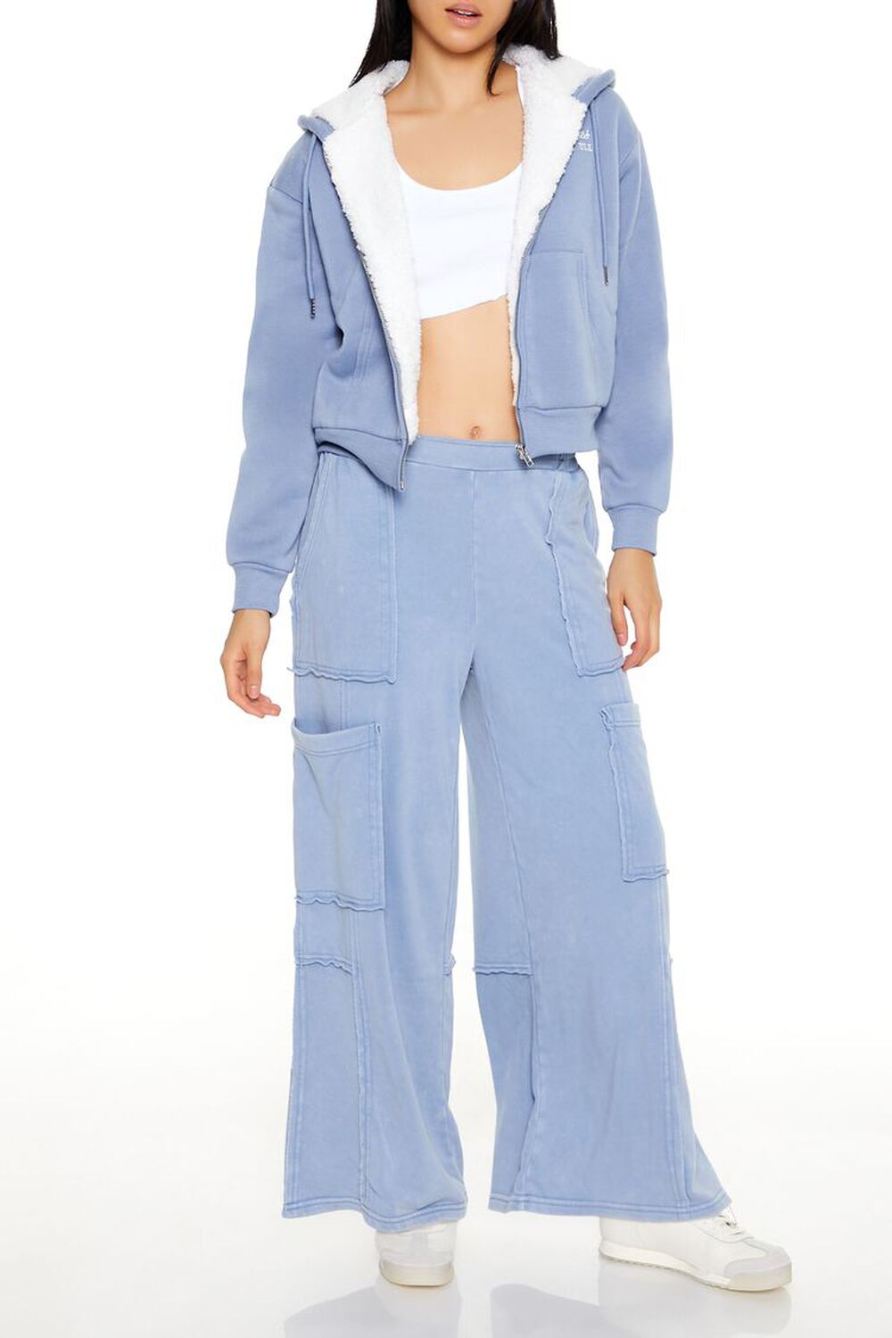 French Terry Wide-Leg Pants FOREVER21